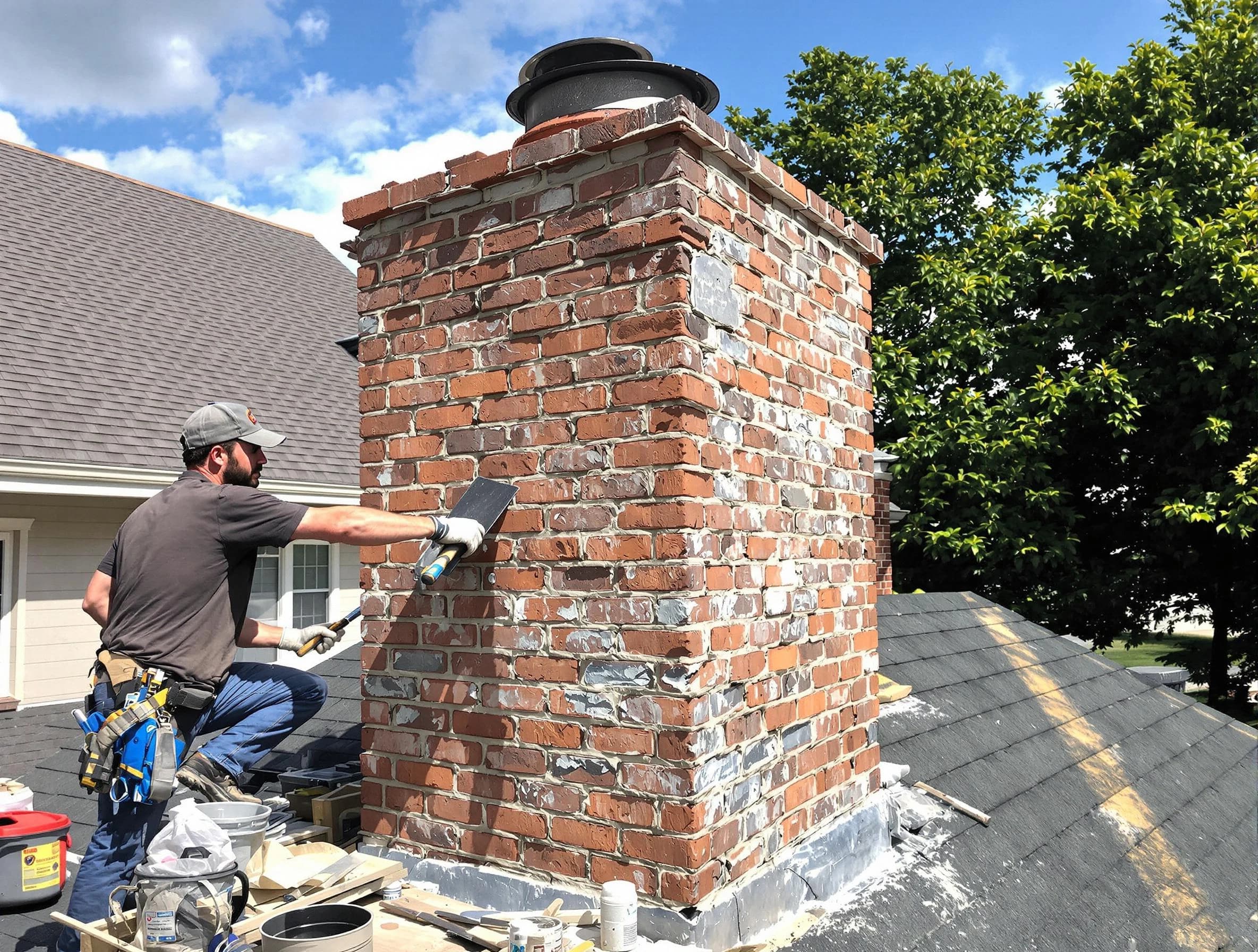 Completed chimney rebuild by Glenshaw Chimney Sweep in Glenshaw, PA