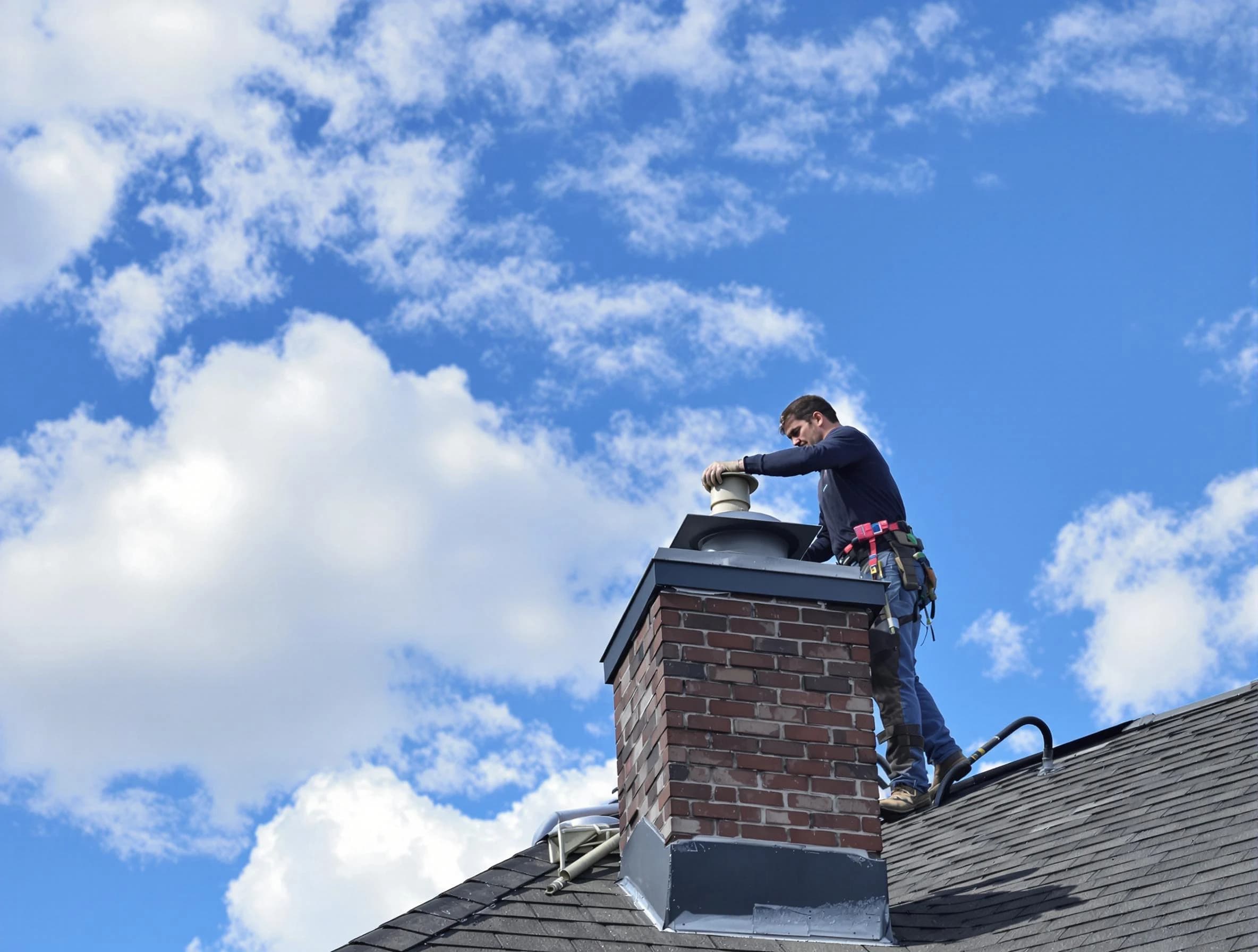 Glenshaw Chimney Sweep installing a sturdy chimney cap in Glenshaw, PA