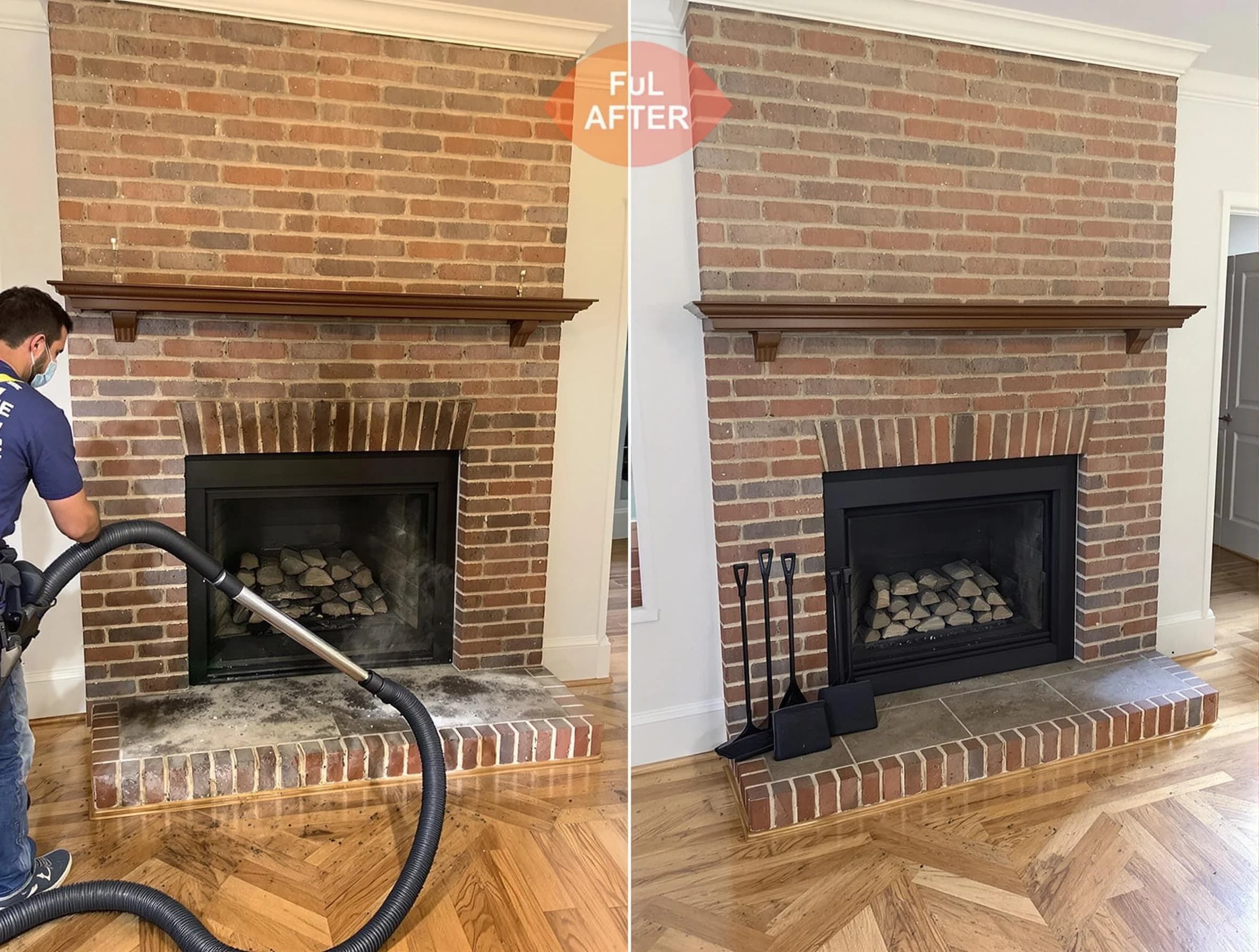 Glenshaw Chimney Sweep carefully sanitizing a fireplace in Glenshaw, PA