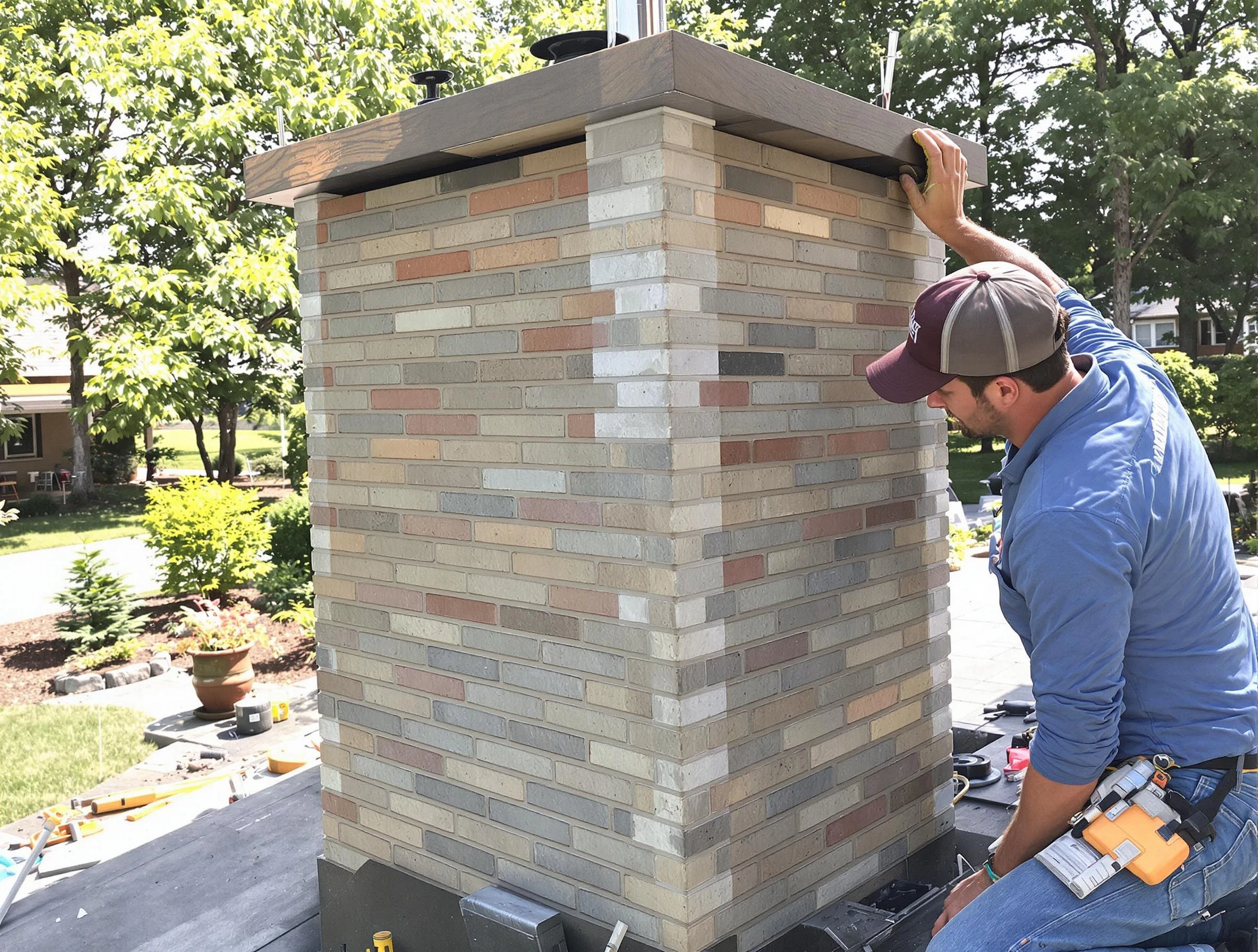 Glenshaw Chimney Sweep completing a modern chimney remodel in Glenshaw, PA