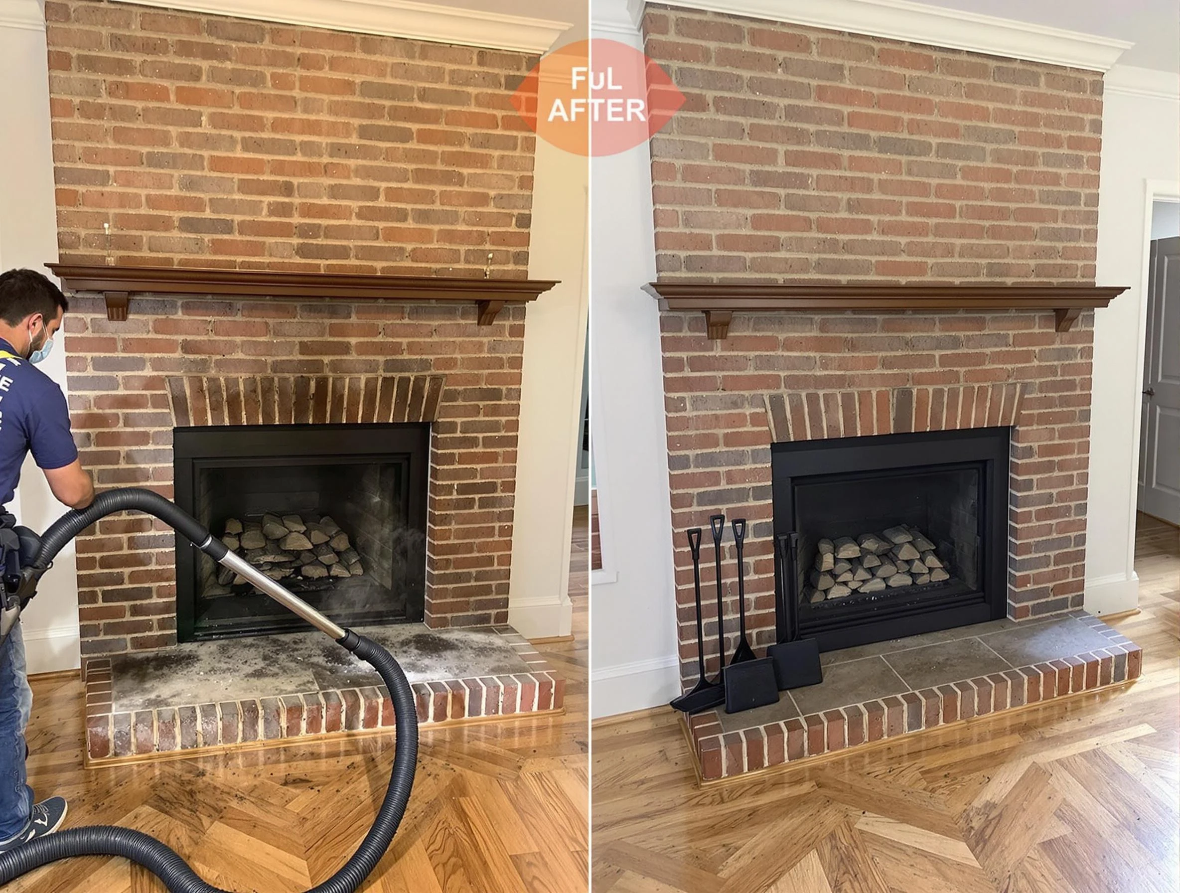 Glenshaw Chimney Sweep carefully sanitizing a fireplace in Glenshaw, PA