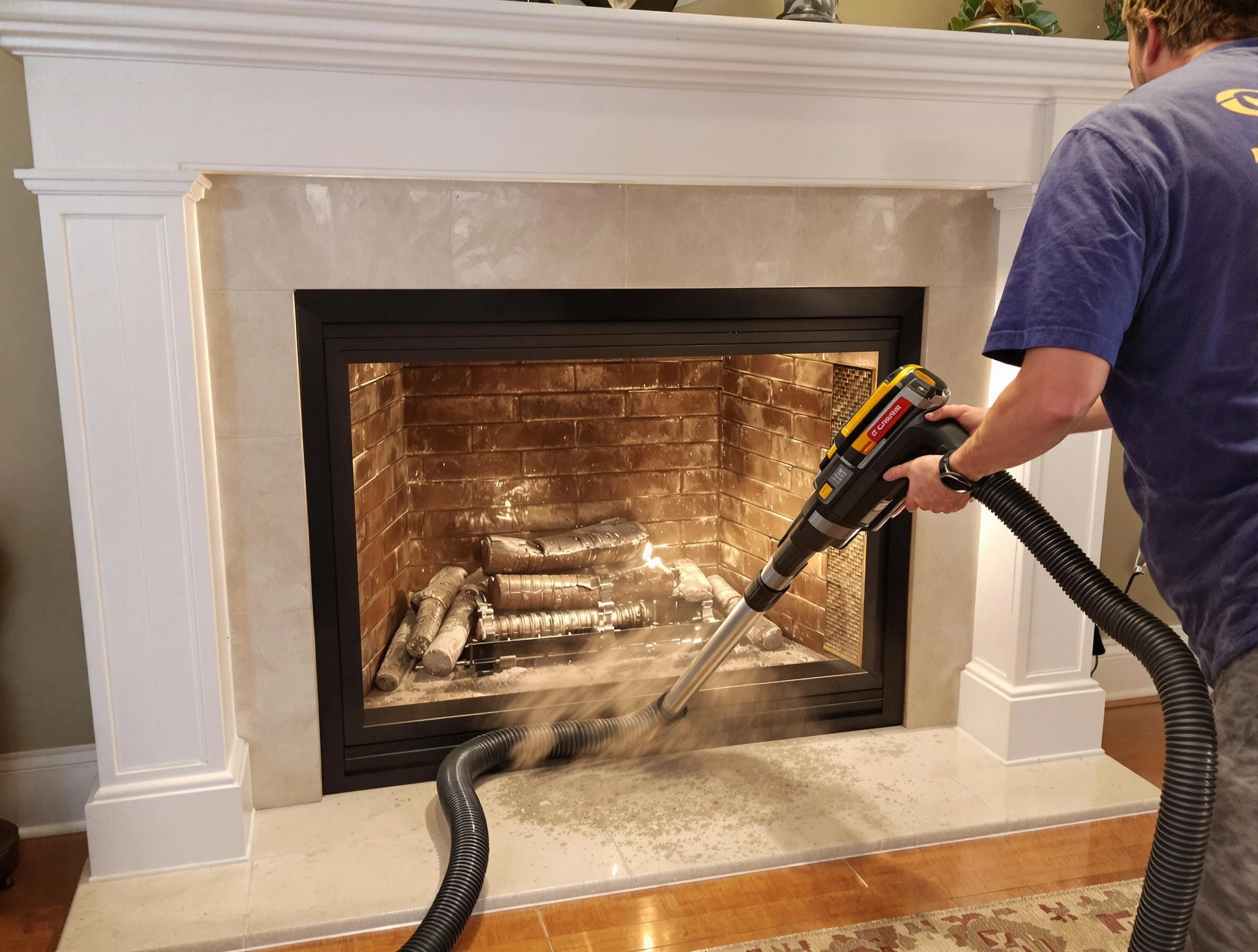 Fireplace cleaning performed by Glenshaw Chimney Sweep in Glenshaw, PA