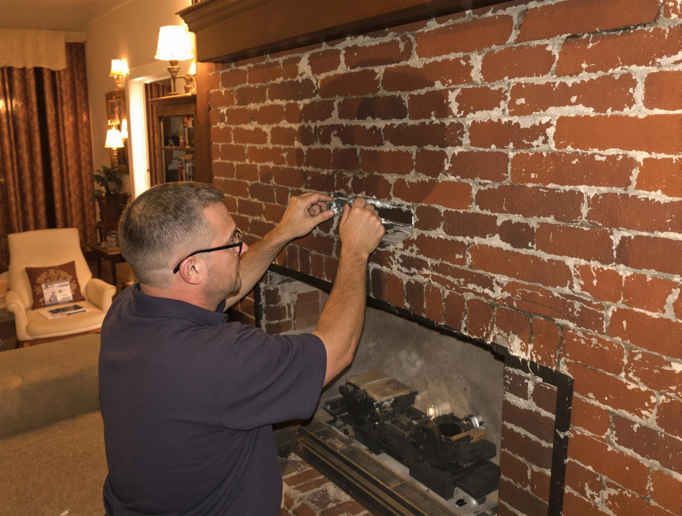 Glenshaw Chimney Sweep expert fixing a fireplace in Glenshaw, PA